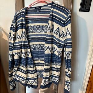 Chaps Blue and Cream Cardigan